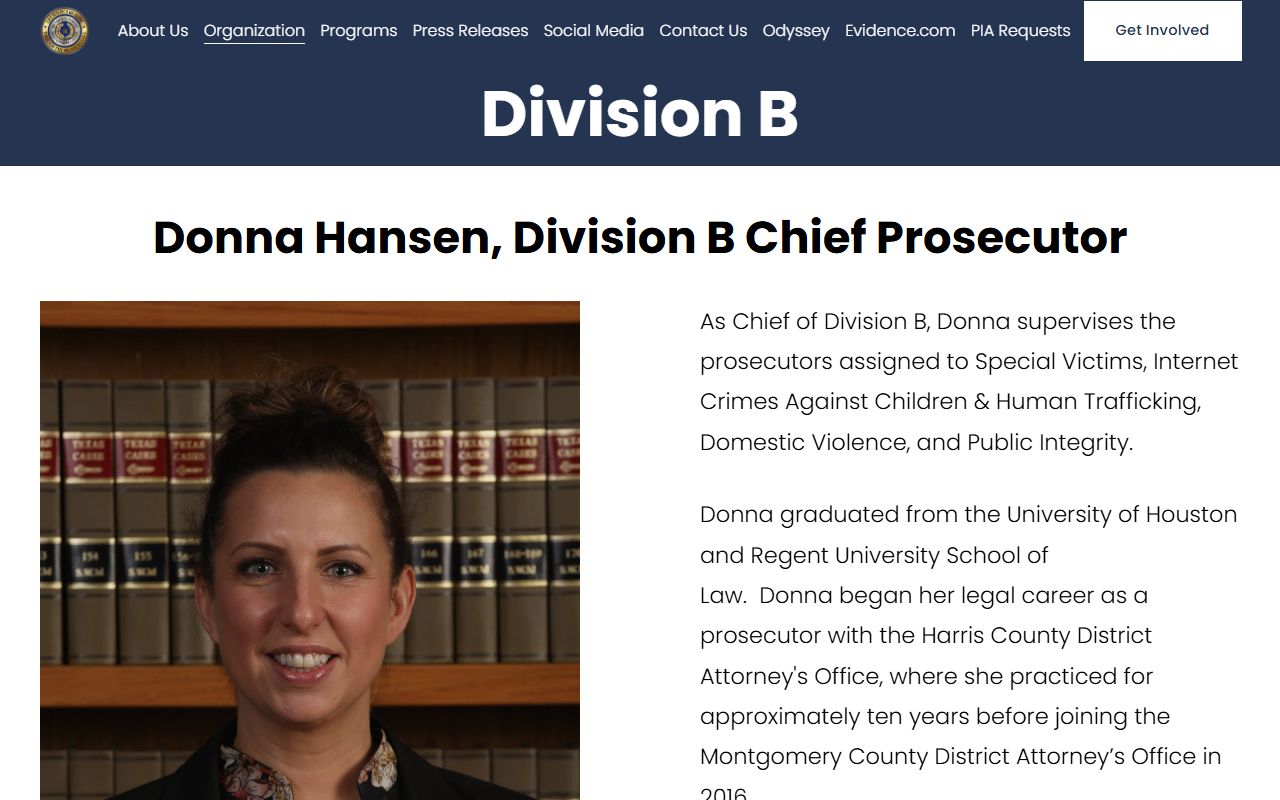 Montgomery County court records for special victims cases handled by DA Division B