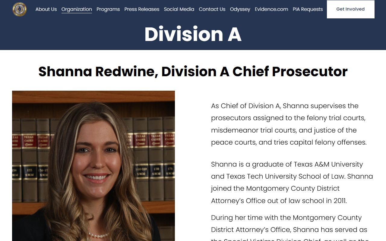 Montgomery County arrest records and criminal records prosecuted by DA Division A