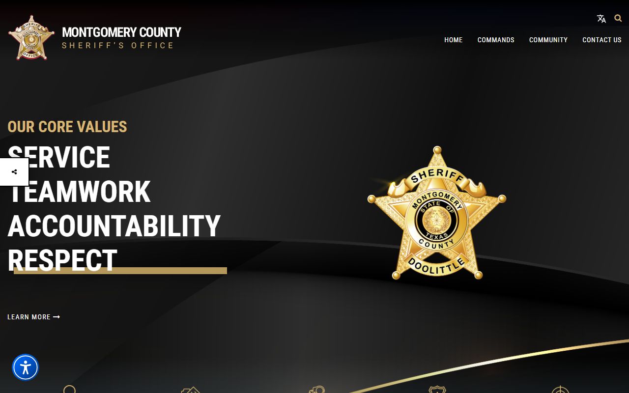 Montgomery County inmate search starts at the Sheriff's Office homepage