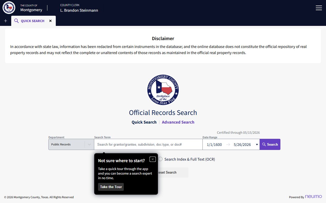 Montgomery County public records official records search portal