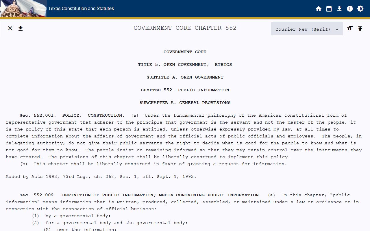 Montgomery County public records governed by Texas Government Code Chapter 552