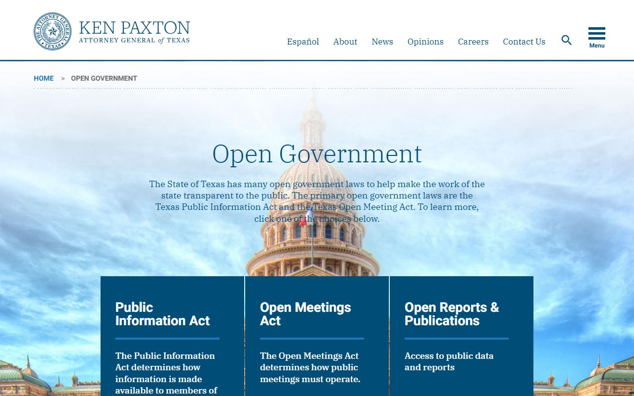 Montgomery County public records guidance from the Texas Attorney General open government page