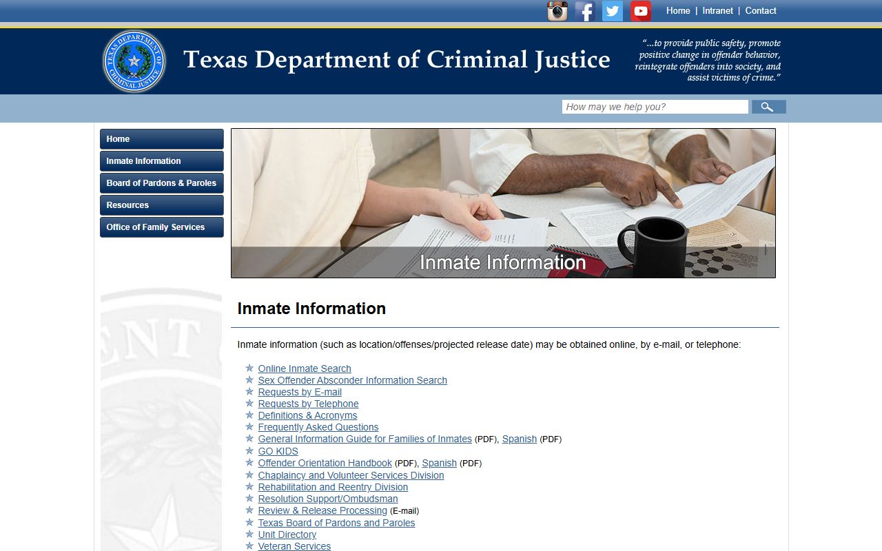 Montgomery County released inmates state custody check on the TDCJ offender search